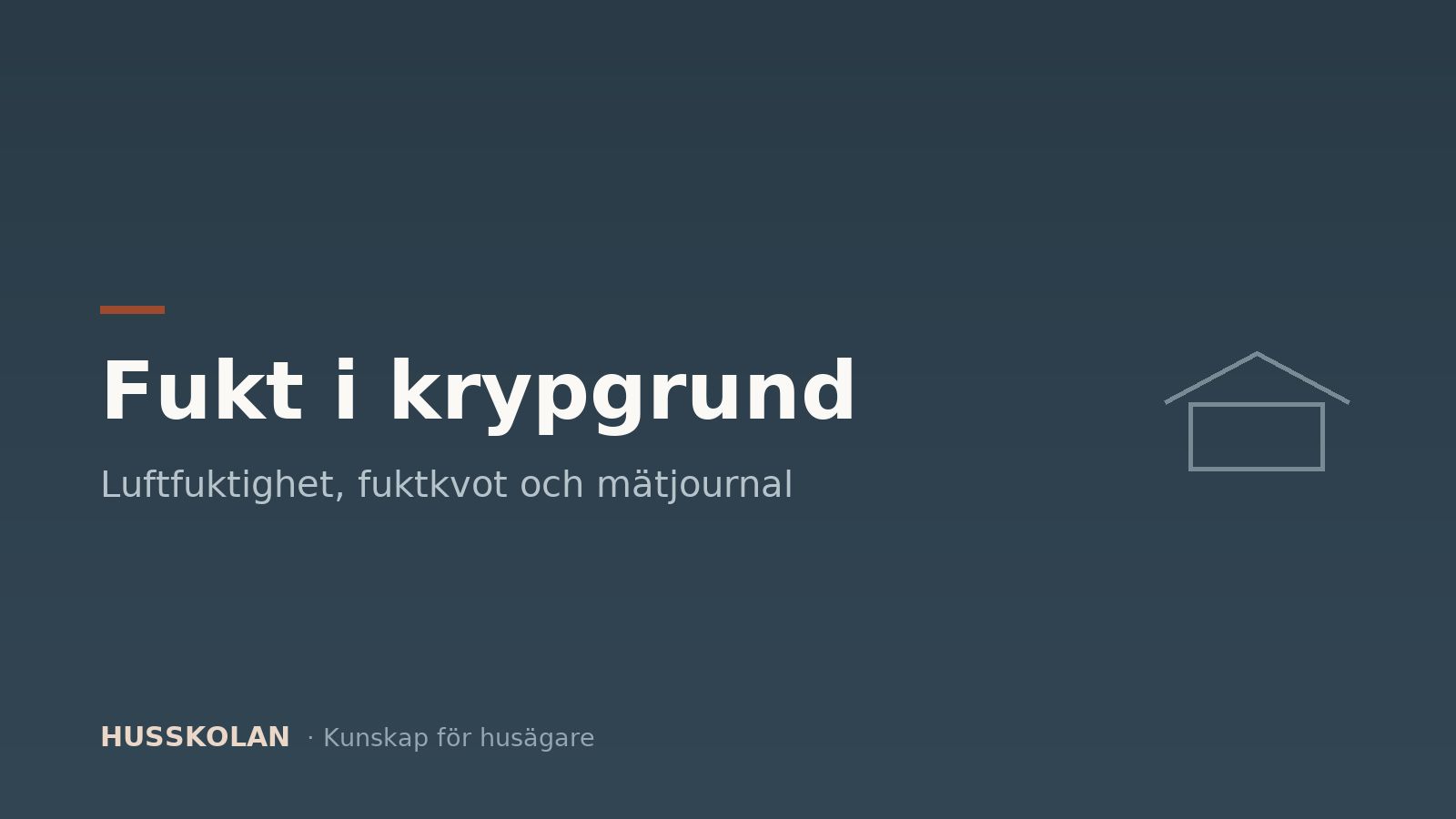 Husskolans guide om fukt och åtgärder i krypgrund
