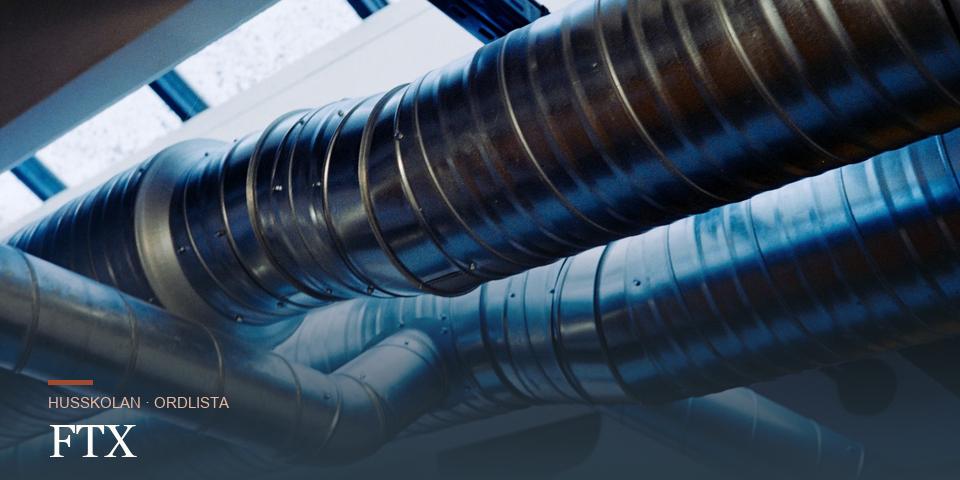 Ventilationssystem med metallkanaler av den typ som hör till ett FTX-aggregat